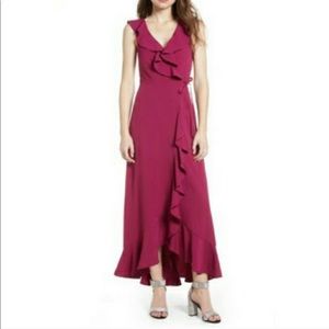 Leith wrap maxi dress with ruffle